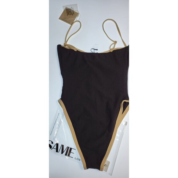 SAME Los Angeles Swim Womens One Piece Built-in Bra Underwired BLack Small - Picture 8 of 8